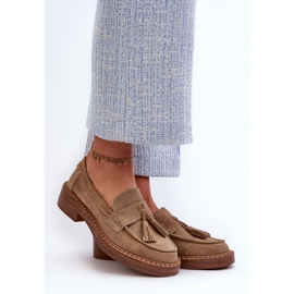 S.Barski Mocassins Femme En Daim Avec Franges D&amp;A TW107 Marron brun 2
