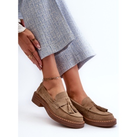 S.Barski Mocassins Femme En Daim Avec Franges D&amp;A TW107 Marron brun 6