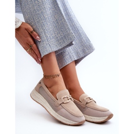 S.Barski Mocassins Femme En Daim D&amp;A TW210 Beige 7