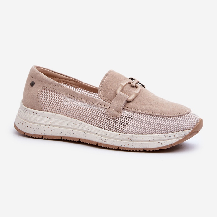 S.Barski Mocassins Femme En Daim D&amp;A TW210 Beige 1