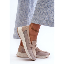 S.Barski Mocassins Femme En Daim D&amp;A TW210 Beige 5