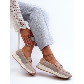 S.Barski Mocassins Femme En Daim D&amp;A TW210 Beige 6
