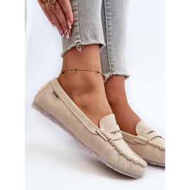 Mocassins Femme En Cuir Eco Beige Clair Celoria 2