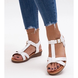Sandales compensées basses blanches Sherine 1