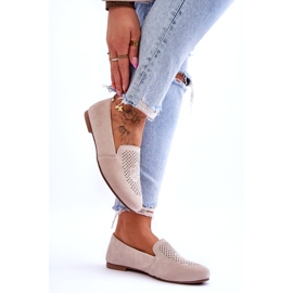 S.Barski Beige ouverte en daim des femmes 2