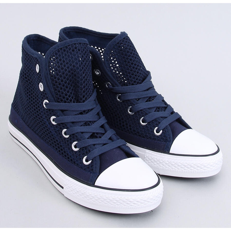 Baskets montantes ajourées Mousse Navy bleu 1