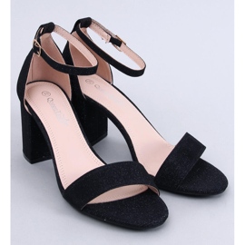 Sandales à talons Yanas noires irisées 1