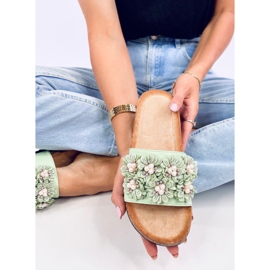 Emiles Chaussons en liège vert à fleurs 5