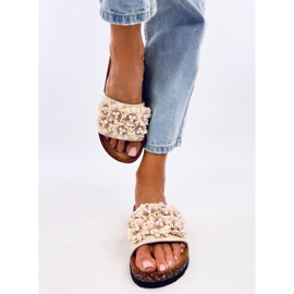 Emiles Chaussons en liège beige à fleurs 2