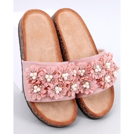 Emiles Chaussons en liège rose à fleurs 1