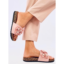 Emiles Chaussons en liège rose à fleurs 3