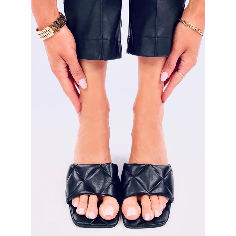 Mules Helen Black à talons larges noir 1