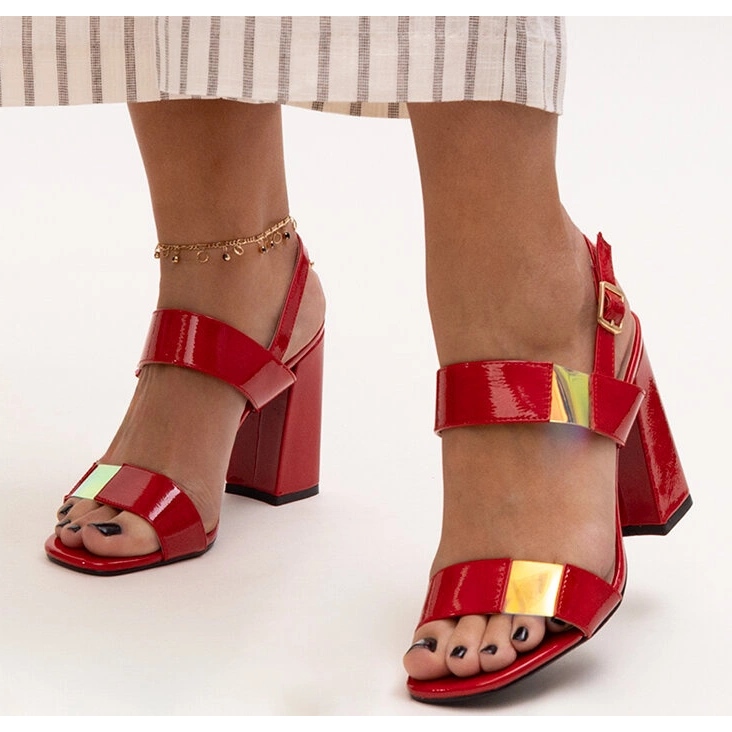 Sandales à talons hauts rouges vernies Shadan 1