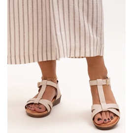 Sandales compensées basses Sherine beiges 1