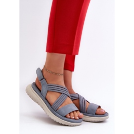 Sandales Velcro Femme Légères et Confortables, Bleu, Ceclea 2