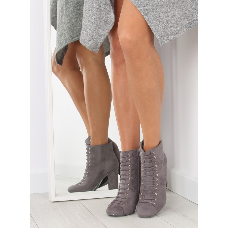 Bottes grises en daim gris TS03P gris 2