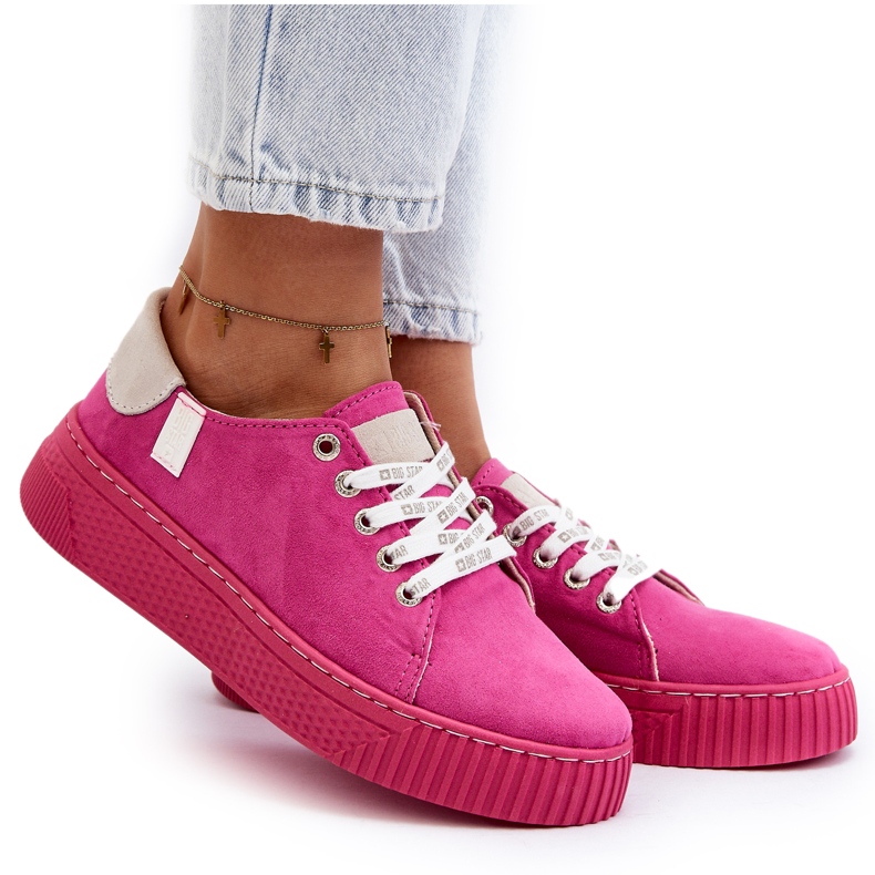 Baskets pour femmes avec système de mousse à mémoire de forme Big Star NN276004 Fuchsia rose 4