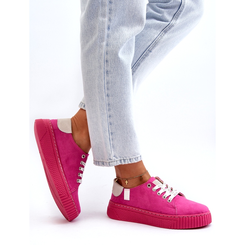 Baskets pour femmes avec système de mousse à mémoire de forme Big Star NN276004 Fuchsia rose 3