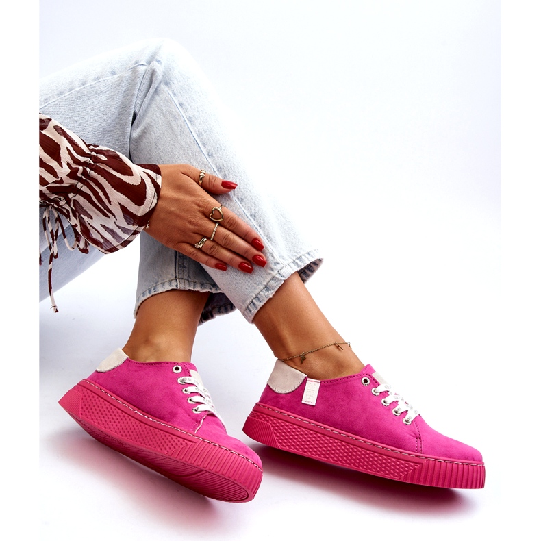 Baskets pour femmes avec système de mousse à mémoire de forme Big Star NN276004 Fuchsia rose 1