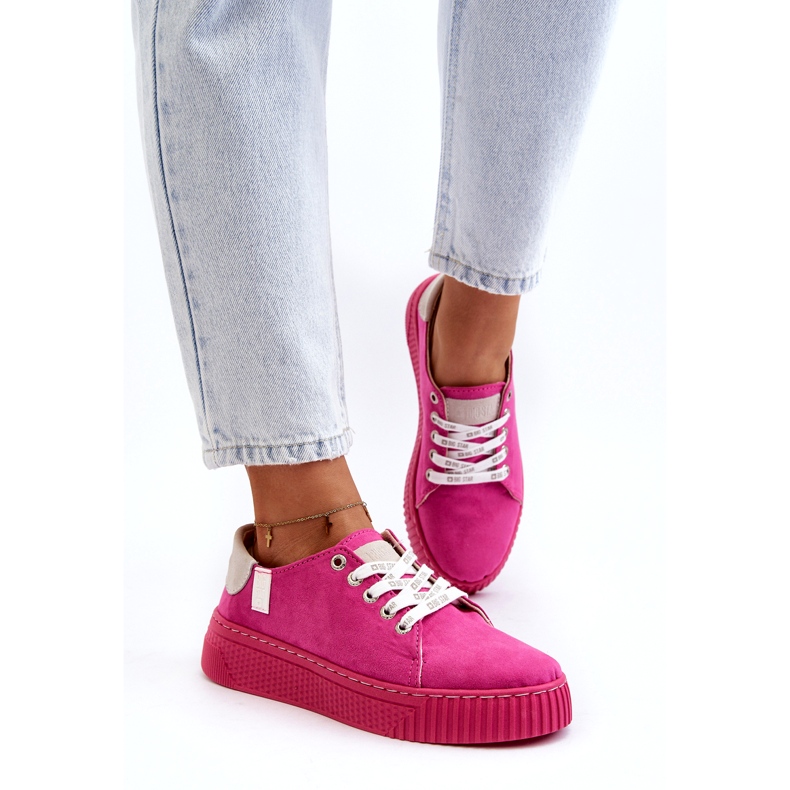 Baskets pour femmes avec système de mousse à mémoire de forme Big Star NN276004 Fuchsia rose 2