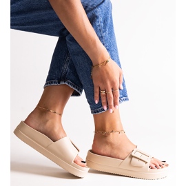 Tongs beiges Big Star NN274A666 801 1