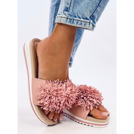 Ragnes Mules compensées à fleurs roses 3