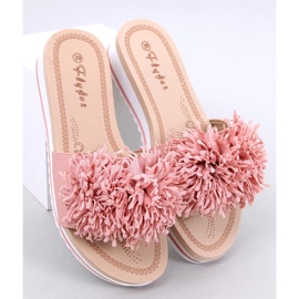 Ragnes Mules compensées à fleurs roses 1