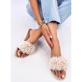 Ragnes Mules compensées à fleurs beiges 5