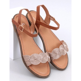 Sandales plates Tavani Champagne brun 1