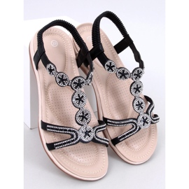 Yvers Sandales noires avec zircons décoratifs le noir 1 Yvers Sandales noires avec zircons décoratifs le noir 1