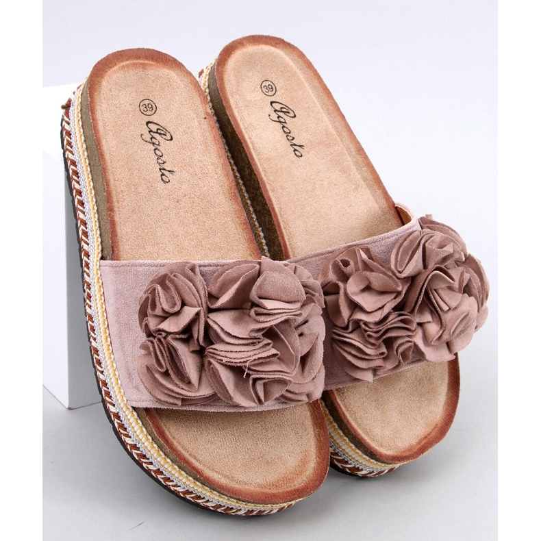 Tongs Raven Beige à semelle épaisse et colorée 1