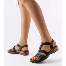 Evento Sandales de sport noires avec strass de Rossignol le noir 1 Evento Sandales de sport noires avec strass de Rossignol le noir 1