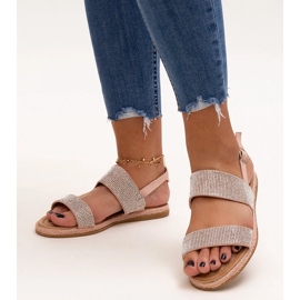 Sandales roses ornées de strass Carvalia 1