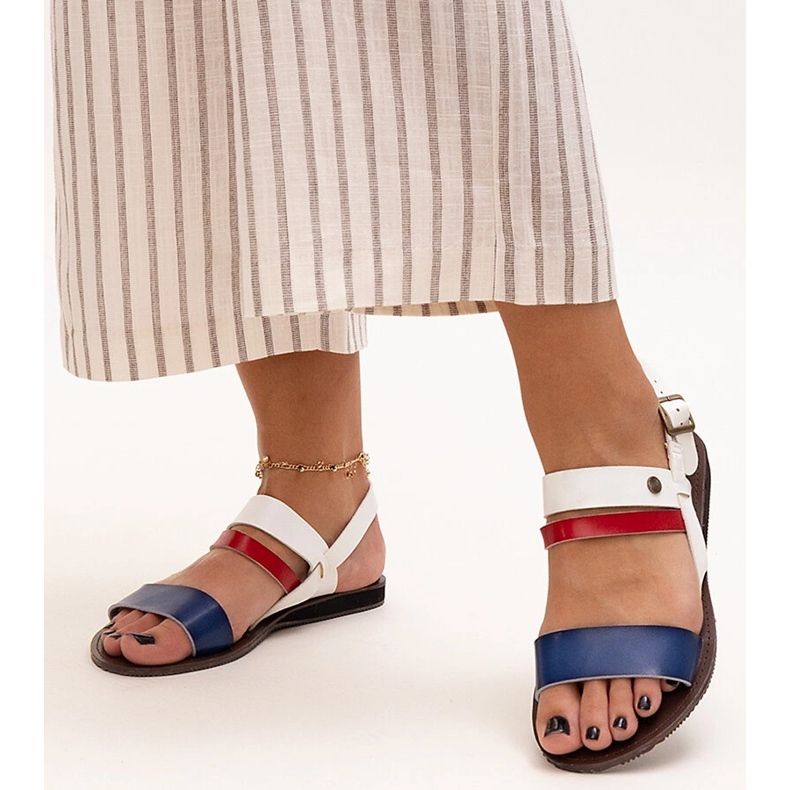 Sandales pour femmes avec intérieur en cuir Serrata bleu 1