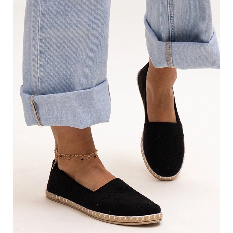 Espadrilles Augusta noires ajourées le noir 1