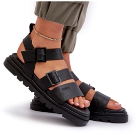 Sandales de l'éco-cuir féminine Big Star NN274065 Black noir 4