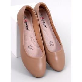 Tova Ballerines semelle cuir Kaki beige 1