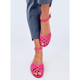 Sandales Kermel Fuchsia à petit talon rose 1