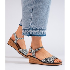 Sandales compensées confortables pour femmes de Sergio Leone blanc 1