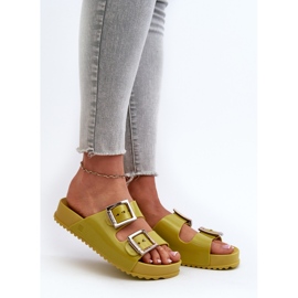 Claquettes lisses pour femmes ZAXY LL285077 Citron vert 2