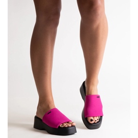 Tongs roses sur la plateforme Big Star NN274026 2