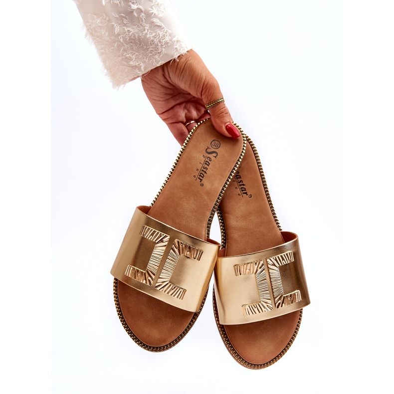 Seastar Tongs pour femmes avec décoration dorée 3