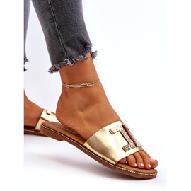 Seastar Tongs pour femmes avec décoration dorée d'or 2