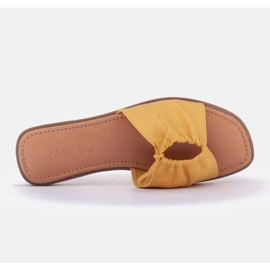 Marco Shoes Tongs avec liens jaune 4