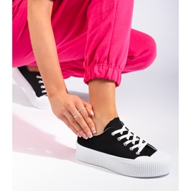 Baskets noires à plateforme pour femmes le noir 1