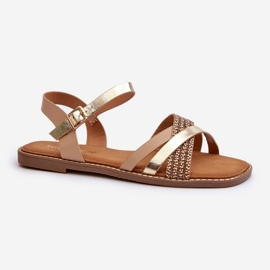 Sandales pour femmes en cuir écologique Sergio Leone SK085H Or d'or 1