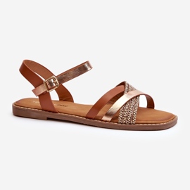 Sandales pour femmes en cuir écologique Sergio Leone SK085H marron brun 1