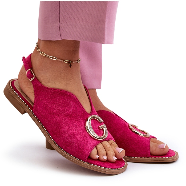 Sandales Femme Élégantes Avec Décoration Eco Daim S.Barski KV27-058 Fuchsia rose 4