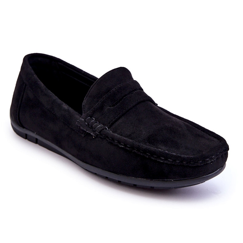 Confly Mocassins noirs en daim masculin 1