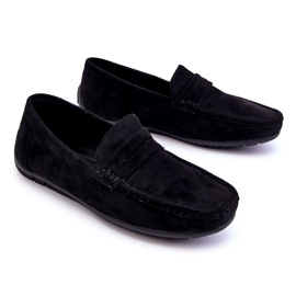 Confly Mocassins noirs en daim masculin 2